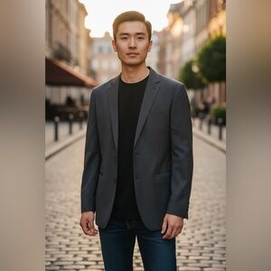 💚DKNY Men's Gray Blazer Size 44R